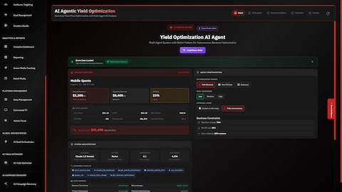 Input Configuration screen with anomaly detection for Mobile Sports segment and agent configuration options.