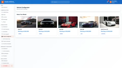 Vehicle Configurator Tool - Interactive consultation and configuration interface