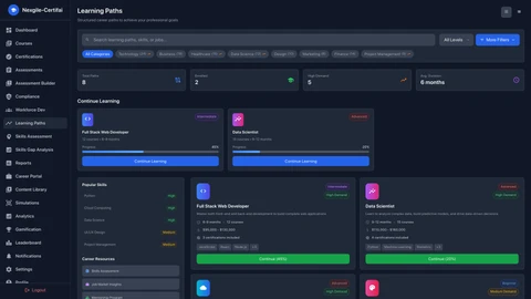 Learning Paths - Interactive course navigation and skill development interface