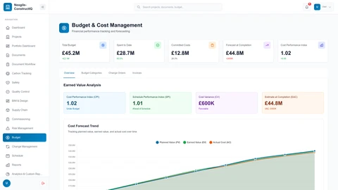 Nexgile-ConstructIQ Command Portal - Budget Management Dashboard