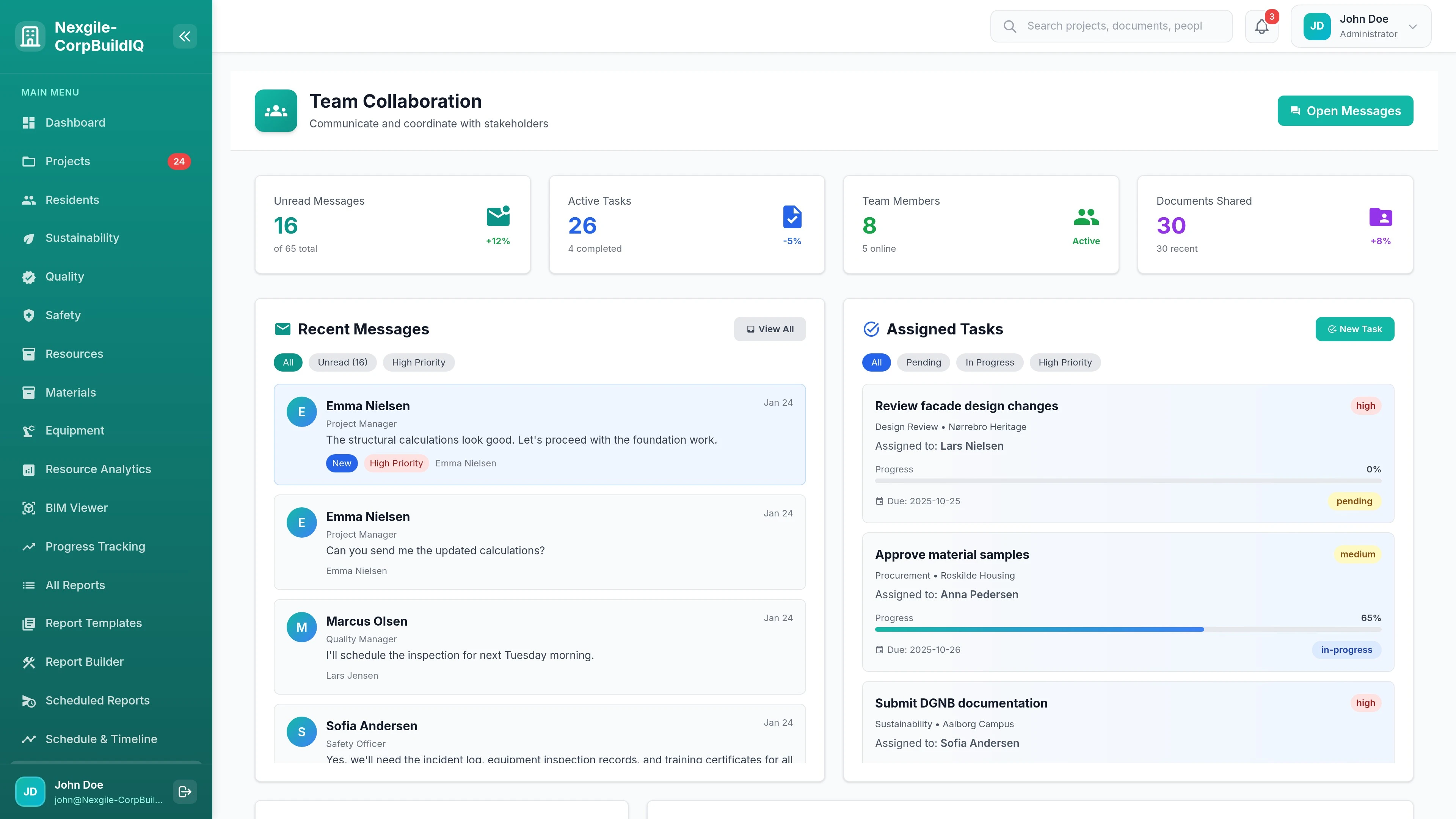 Stakeholder Collaboration Portal - Multi-stakeholder communication and collaboration interface