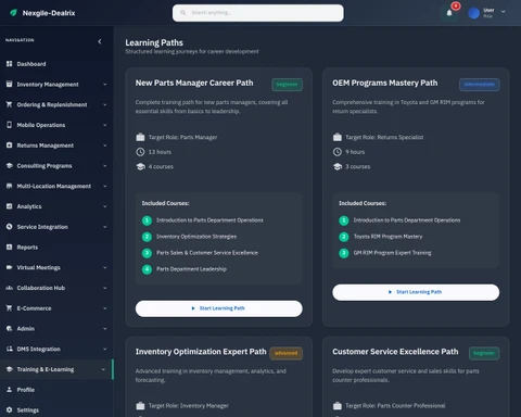 Learning Paths Portal - Personalized training and certification pathways