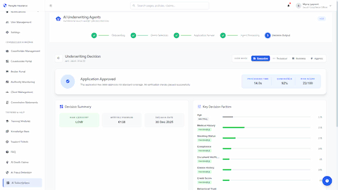 Underwriting Decision Output