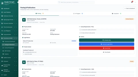 Foreclosure Posting Portal - Main Interface