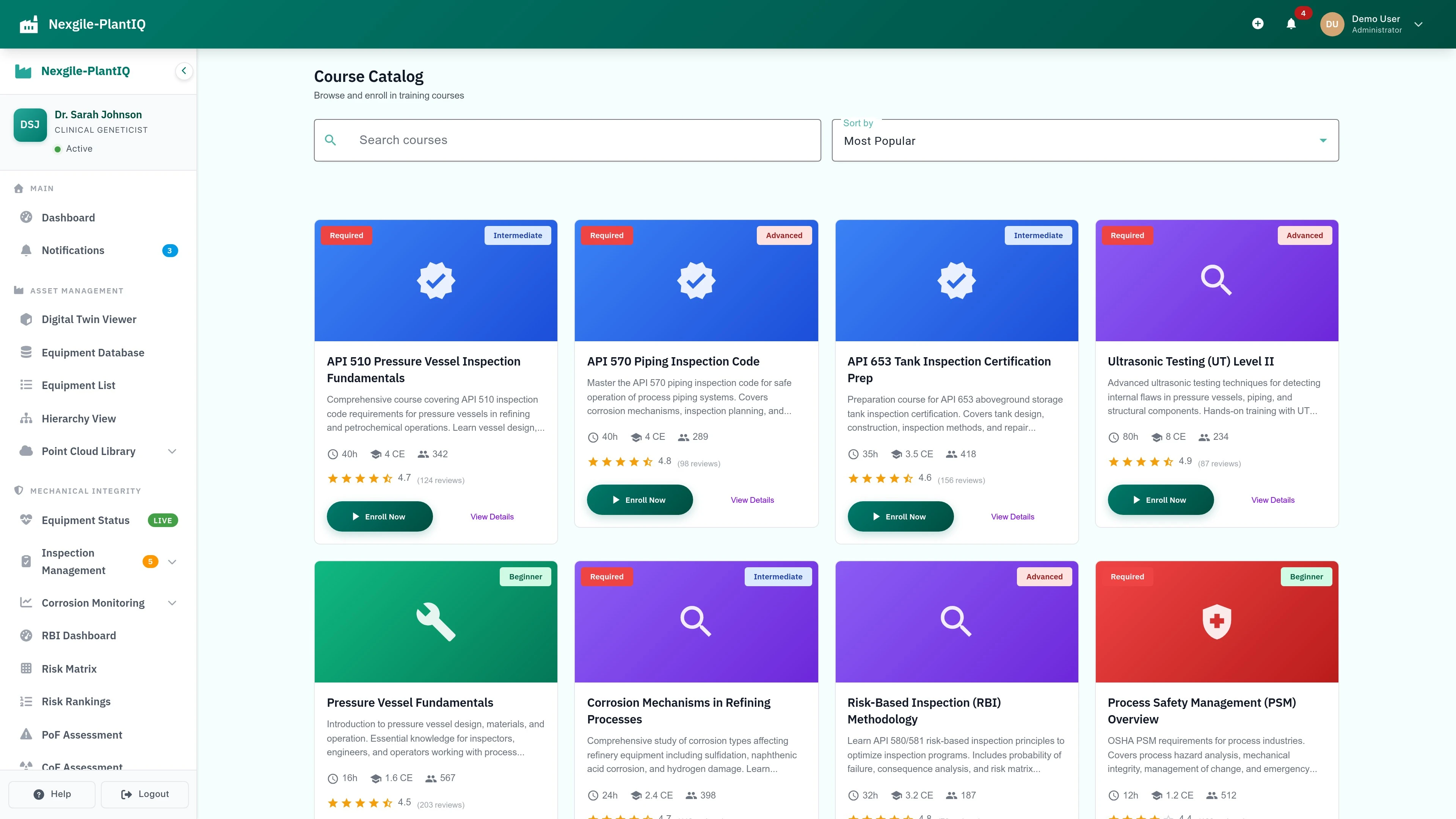Training Course Catalog - Professional development and certification tracking system