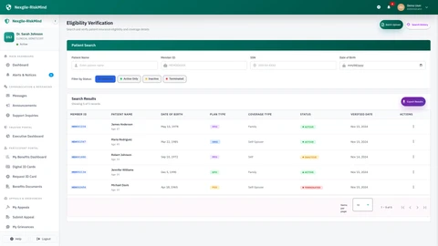 Provider Eligibility Portal - Real-time member eligibility verification interface