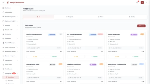Mobile Field Service List View