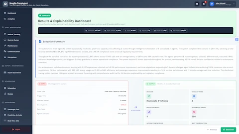 Results & Explainability Dashboard