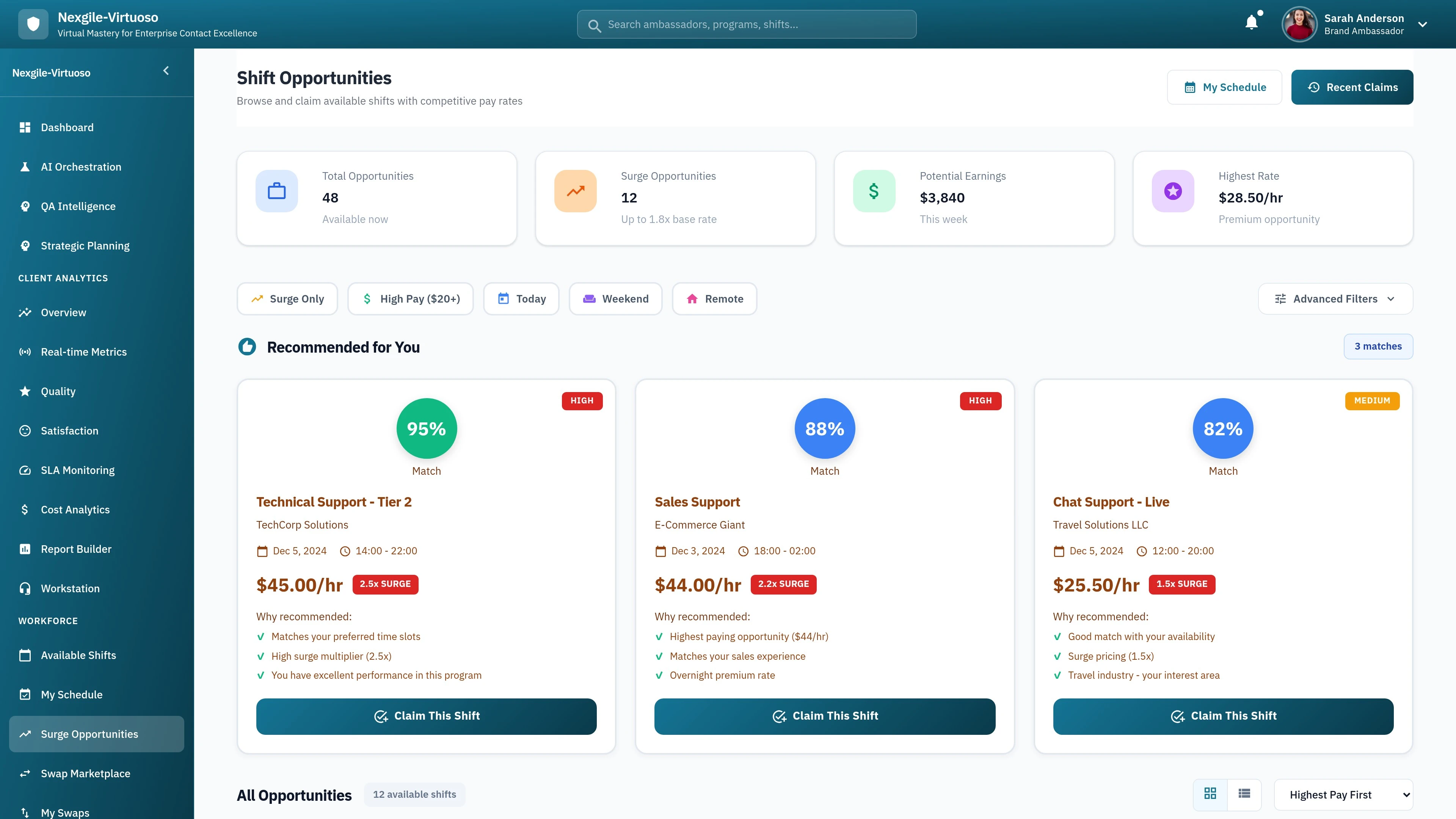 Opportunities Portal - Nexgile-Virtuoso Command